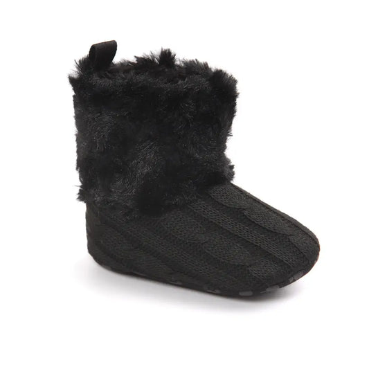 TinyToes: First Steps Baby Shoes - Black / 12cm