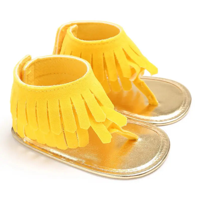 TinyToes Tassel Sandals - Multicolor Flip-Flop - Yellow / 11cm