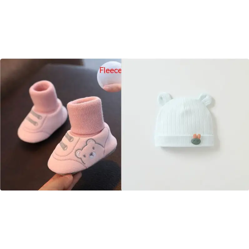 TinyTreads Non-Slip Baby Shoes - Pink With Velvet Lining set / Inner Length 11cm