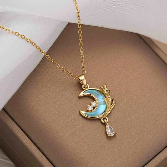 Titanium Versatile Necklace Durable and Lightweight Jewelry - Light Blue