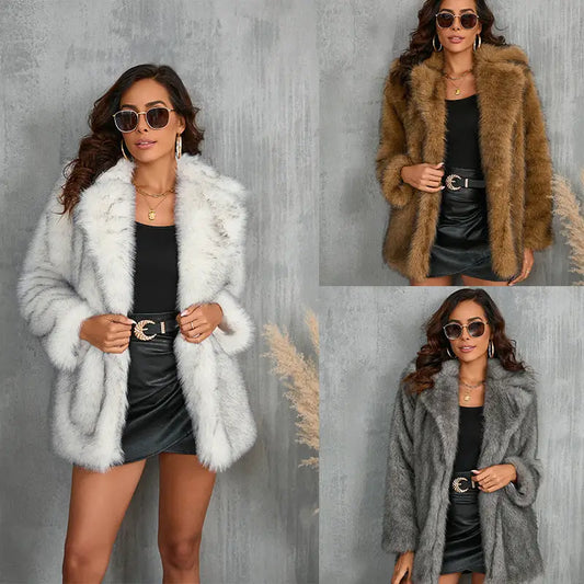Women’s faux fur coats.