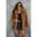 Woman in a brown faux fur coat.