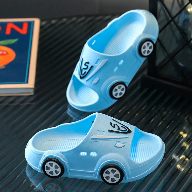 ToonTots Cozy Cartoon Slippers - Light Blue / 22to23