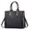 Top Handle Satchel Handbag with Adjustable Shoulder Strap - Black