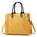 Top Handle Satchel Handbag with Adjustable Shoulder Strap - Bright Yellow