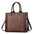 Top Handle Satchel Handbag with Adjustable Shoulder Strap - Brown