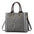 Top Handle Satchel Handbag with Adjustable Shoulder Strap - Gray