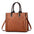 Top Handle Satchel Handbag with Adjustable Shoulder Strap - Yellowish Brown