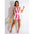Transparent Chic Knit Shorts Suit - Rose Red / S