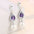 Tulip Pearl Drop Earrings - Purple Diamond