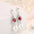 Tulip Pearl Drop Earrings - Red Diamond