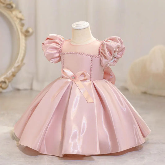 TwinkleTales Bow Puff Sleeve Princess Dress