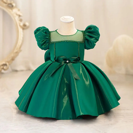 TwinkleTales Bow Puff Sleeve Princess Dress