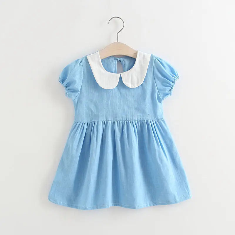 Twirl & Sparkle: Princess Bow Pleated Dress - Blue / 90cm