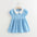 Twirl & Sparkle: Princess Bow Pleated Dress - Blue / 90cm
