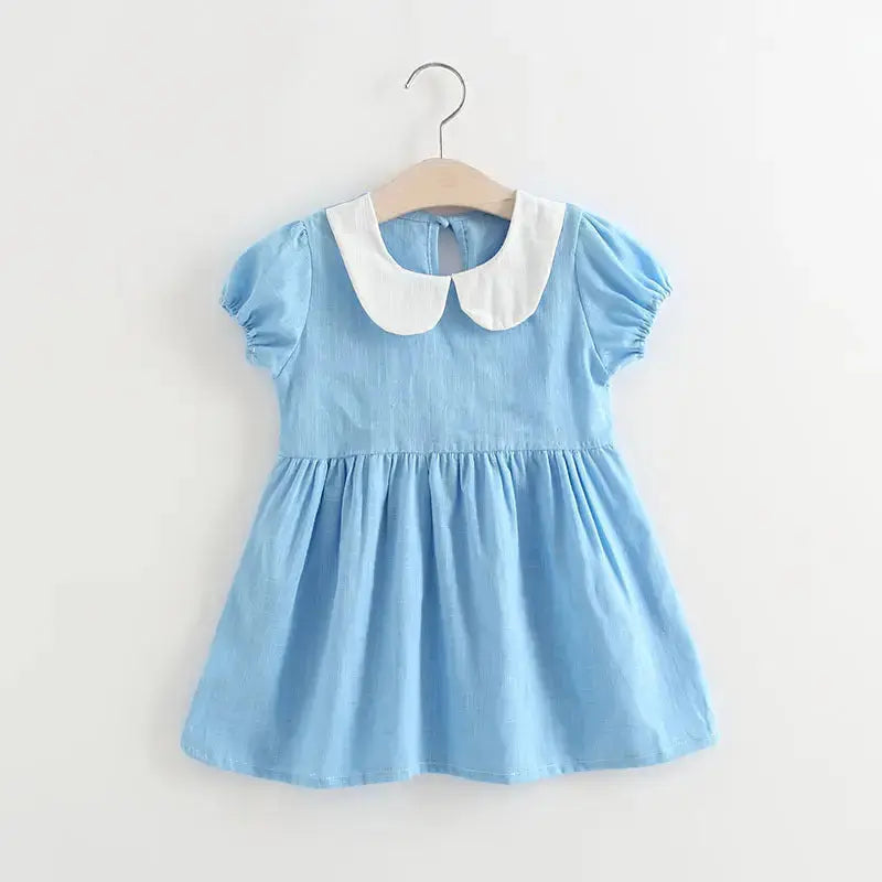 Twirl & Sparkle: Princess Bow Pleated Dress - Blue / 90cm