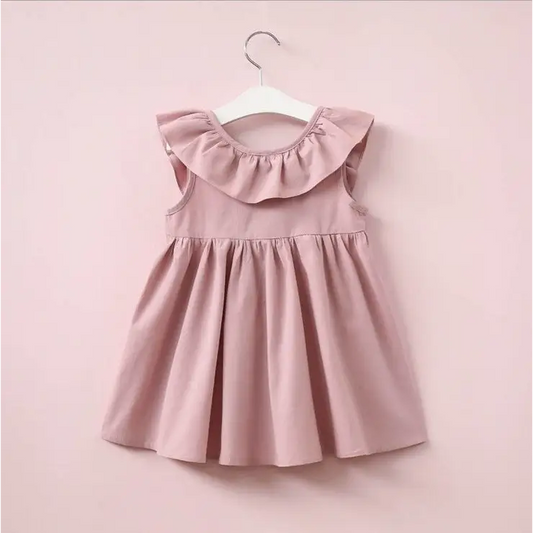 Twirl & Sparkle: Princess Bow Pleated Dress - Pink / 90cm