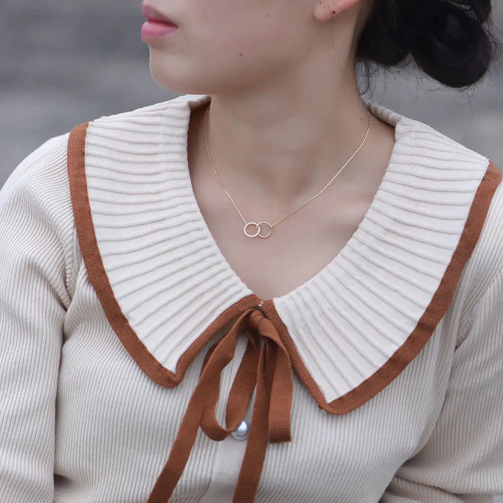 TwirlDuo: S925 Sterling Silver Double Circle Necklace