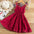 TwirlTales: Embroidered Skirt & Suspender Dress - Wine Red / 110cm