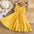TwirlTales: Embroidered Skirt & Suspender Dress - Yellow / 110cm