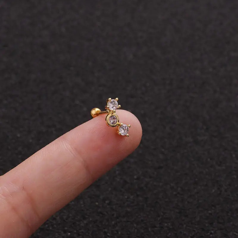 TwistLeaf Stainless Steel Elegant Ear Studs - Gold 3