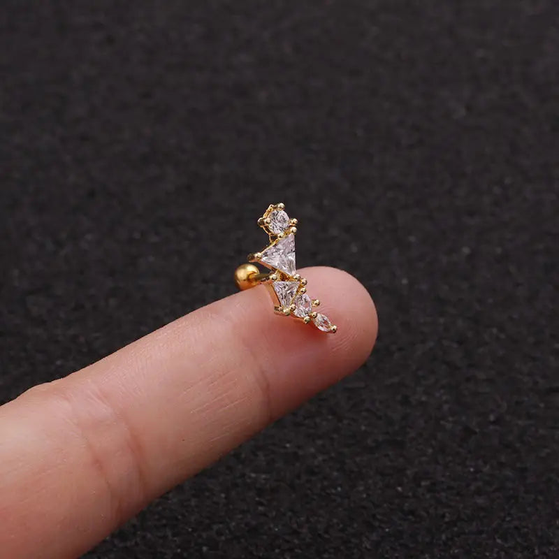 TwistLeaf Stainless Steel Elegant Ear Studs - Gold 5