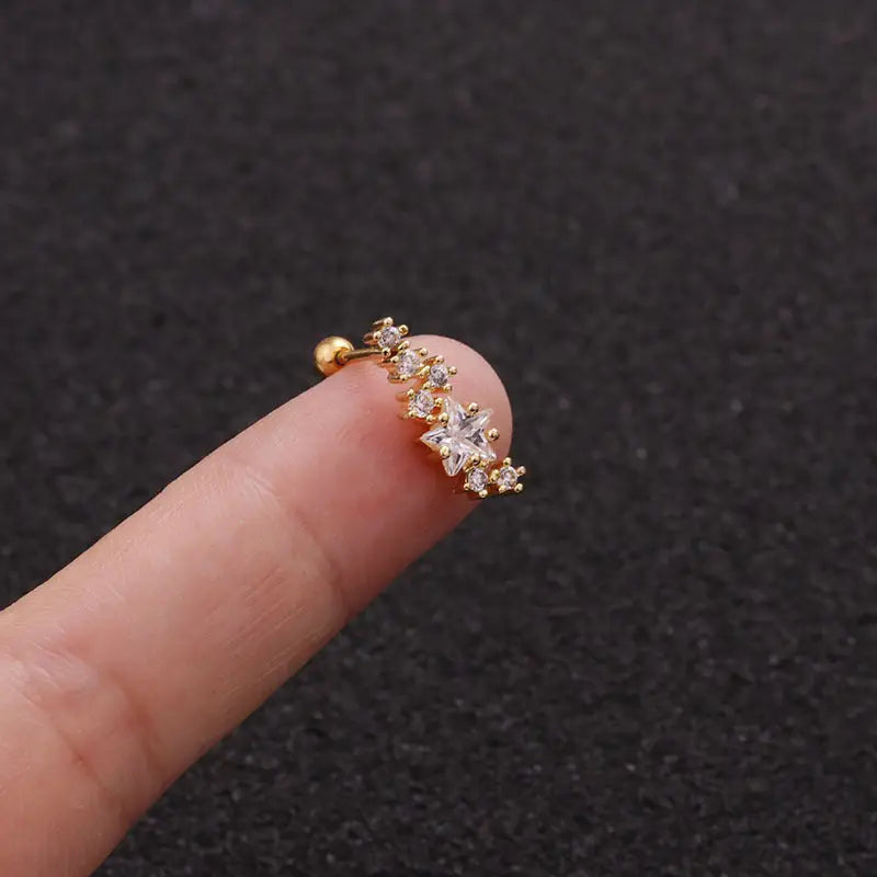 TwistLeaf Stainless Steel Elegant Ear Studs - Gold 6