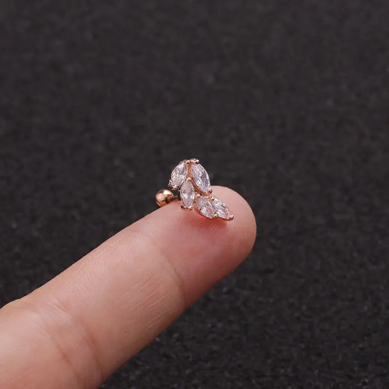 TwistLeaf Stainless Steel Elegant Ear Studs - Rose Gold 2