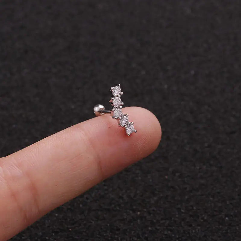 TwistLeaf Stainless Steel Elegant Ear Studs - Silver 4