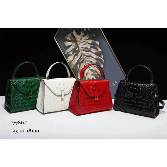 Two Layer Cowhide Leather Clamshell Handbag in Multiple Colors