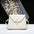 Two Layer Cowhide Leather Clamshell Handbag in Multiple Colors - Beige