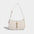 Two Layer Cowhide Leather Clamshell Handbag in Multiple Colors - Beige