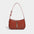 Two Layer Cowhide Leather Clamshell Handbag in Multiple Colors - Brown