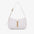 Two Layer Cowhide Leather Clamshell Handbag in Multiple Colors - Pure White