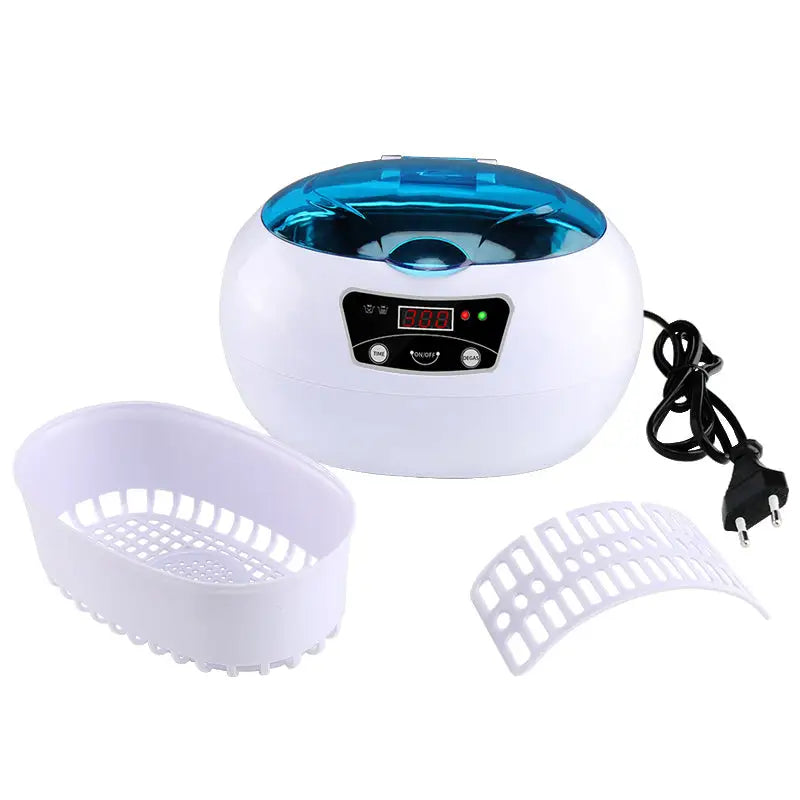 Ultrasonic Digital Household Cleaner 40KHz 20.6 x 15.2 x 13 cm White blue / EU
