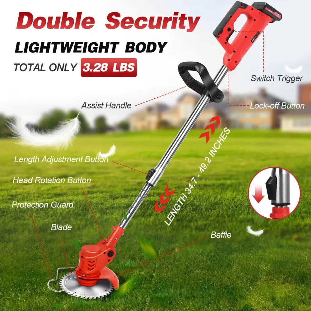 Unbranded 3 in 1 Cordless Electric Grass Trimmer with Power Battery 900W 5
