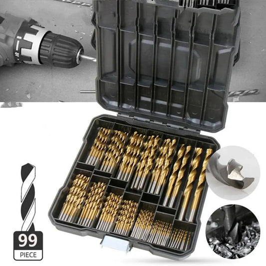 Unbranded 99 Piece Titanium Spiral Drill Bit Set 99tlg 5