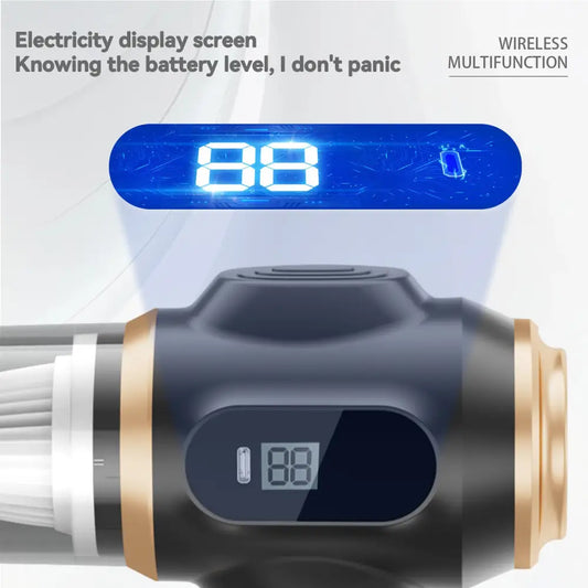 USB Digital Display Dual Use Blower and Suction Device Black