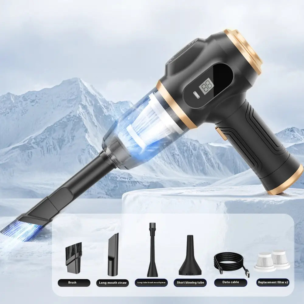USB Digital Display Dual Use Blower and Suction Device Black Black Filter Element 2PCs / With Power Monitor