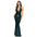 V-Halter Backless Dress - Dark Green / S