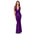 V-Halter Backless Dress - Purple / S