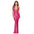 V-Halter Backless Dress - Rose Red / S