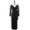 V-Tie Chic: Slimming V-Neck Dress - Black / M