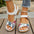 Velcro Chic: Women’s High Heel Casual Sandals - White / 36