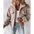 Velvet Stripe Lapel Cardigan for Women - Gray / S