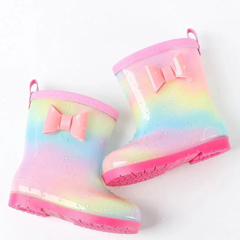 VelvetRain Mid-Tube & Cozy Baby Boots Combo - Gradient rainbow / 15cm
