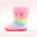VelvetRain Mid-Tube & Cozy Baby Boots Combo - Rainbow plus cotton / 15cm