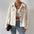 Velvety White Woolen Lapel Coat - White / S