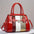 VertiBright Lizard Leather Max-Capacity Shoulder Bag - Red