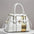 VertiBright Lizard Leather Max-Capacity Shoulder Bag - White